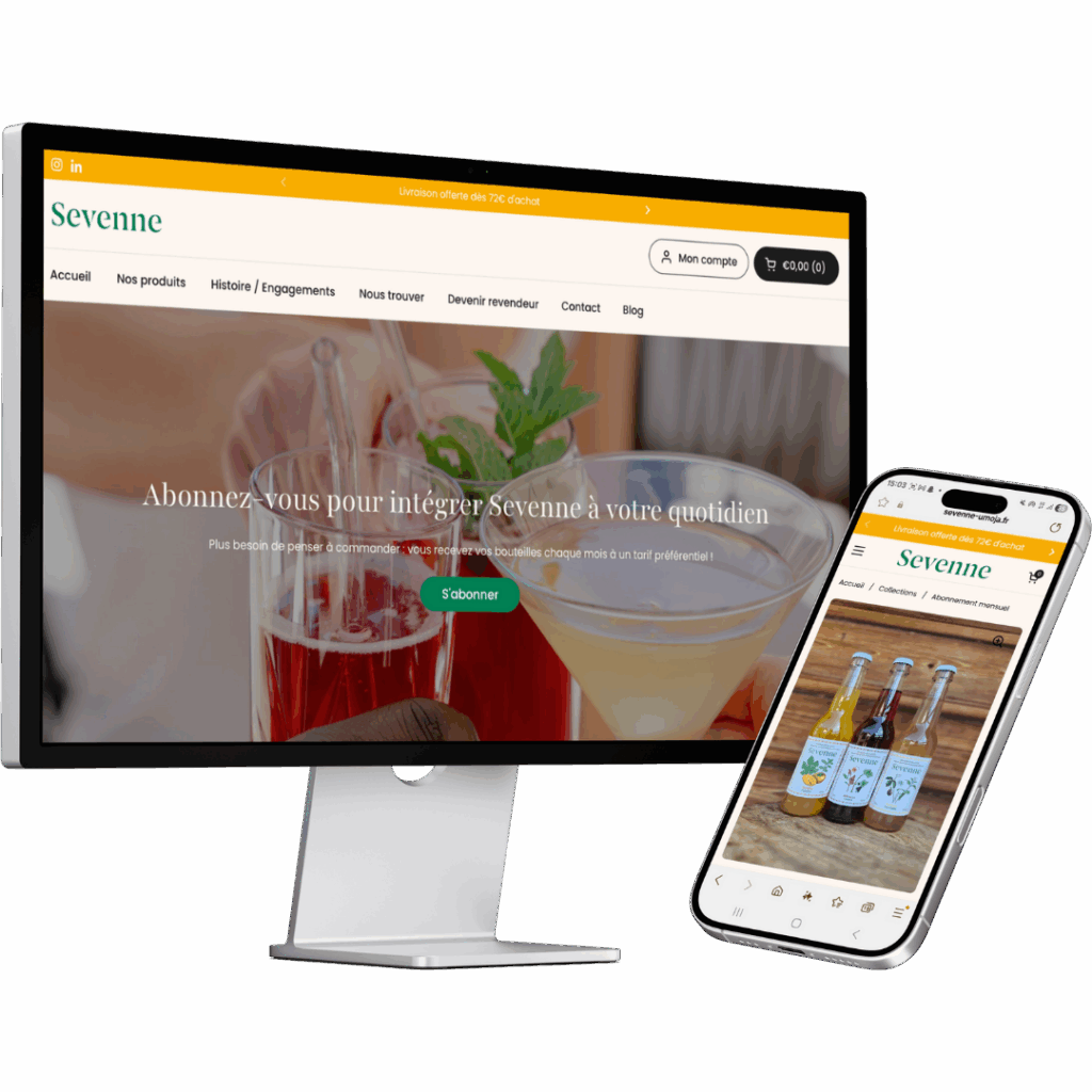 Création site Shopify boissons